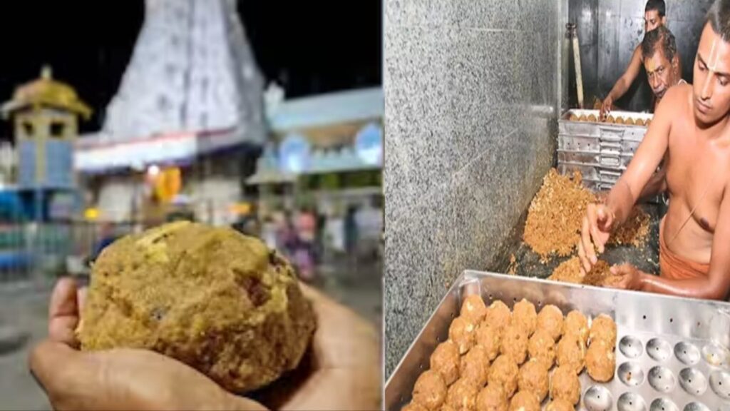 Laddus made with pig fat in the temple