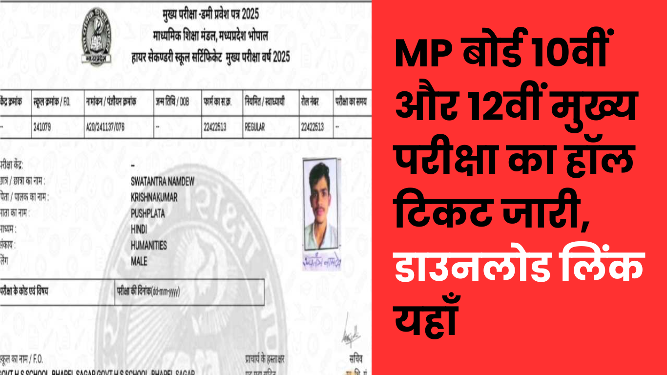 MPBSE Admit Card 2025